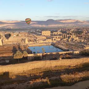 In the air above Luxor!