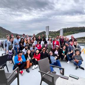 First group photo at the Rhine Valley Cruise. Sad Jemma wasn't here