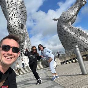 Fun time with Peter at the Kelpies